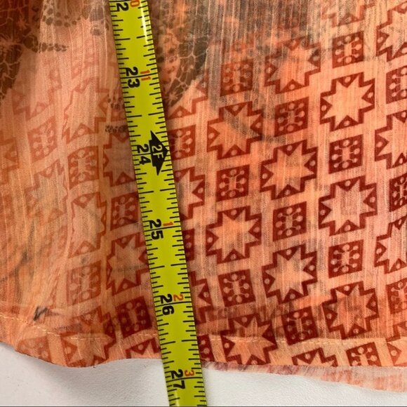 MUSHKA by Sienna, Inc Long Sleeved Sheer Tunic Top with Ruched Waist size Small - Picture 5 of 11